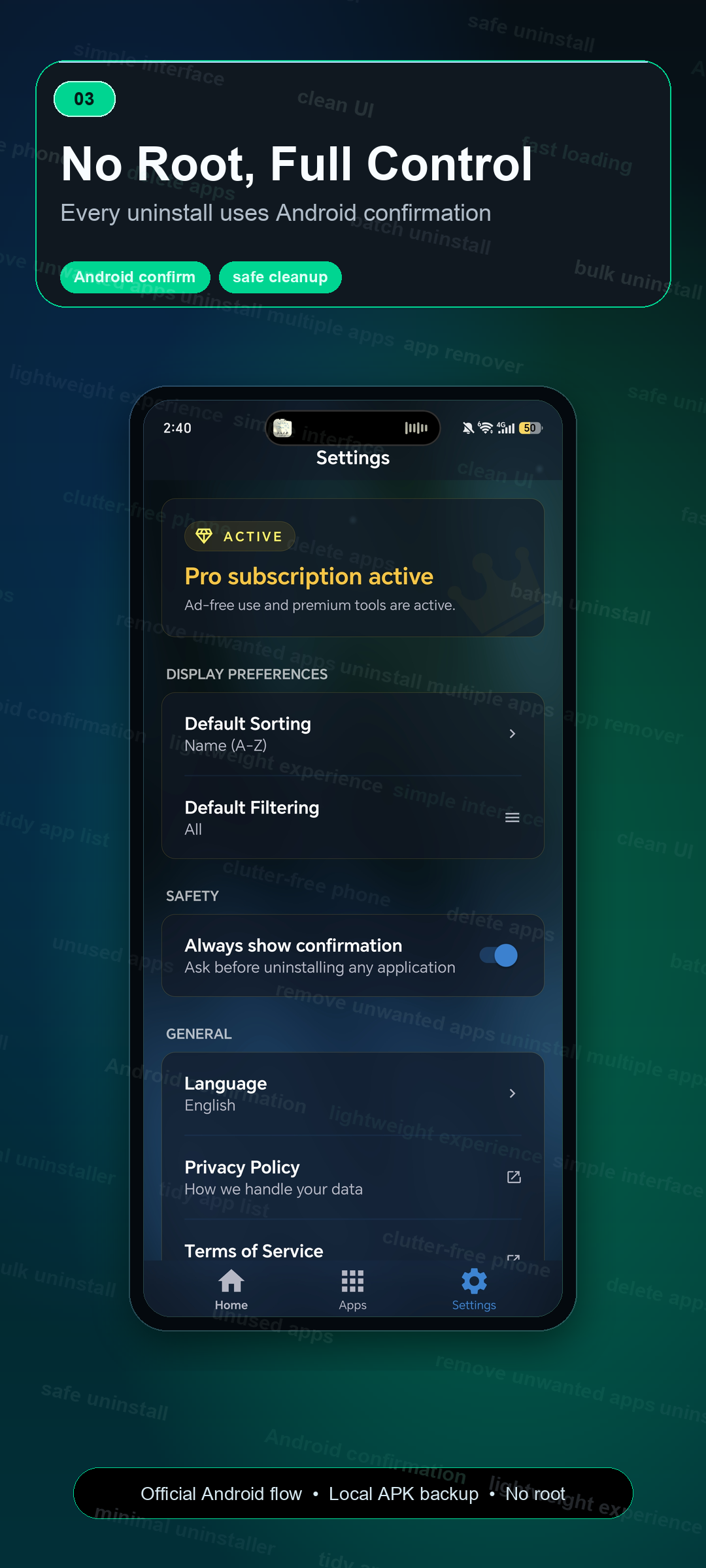 Uninstaller storage cleanup and app size sorting