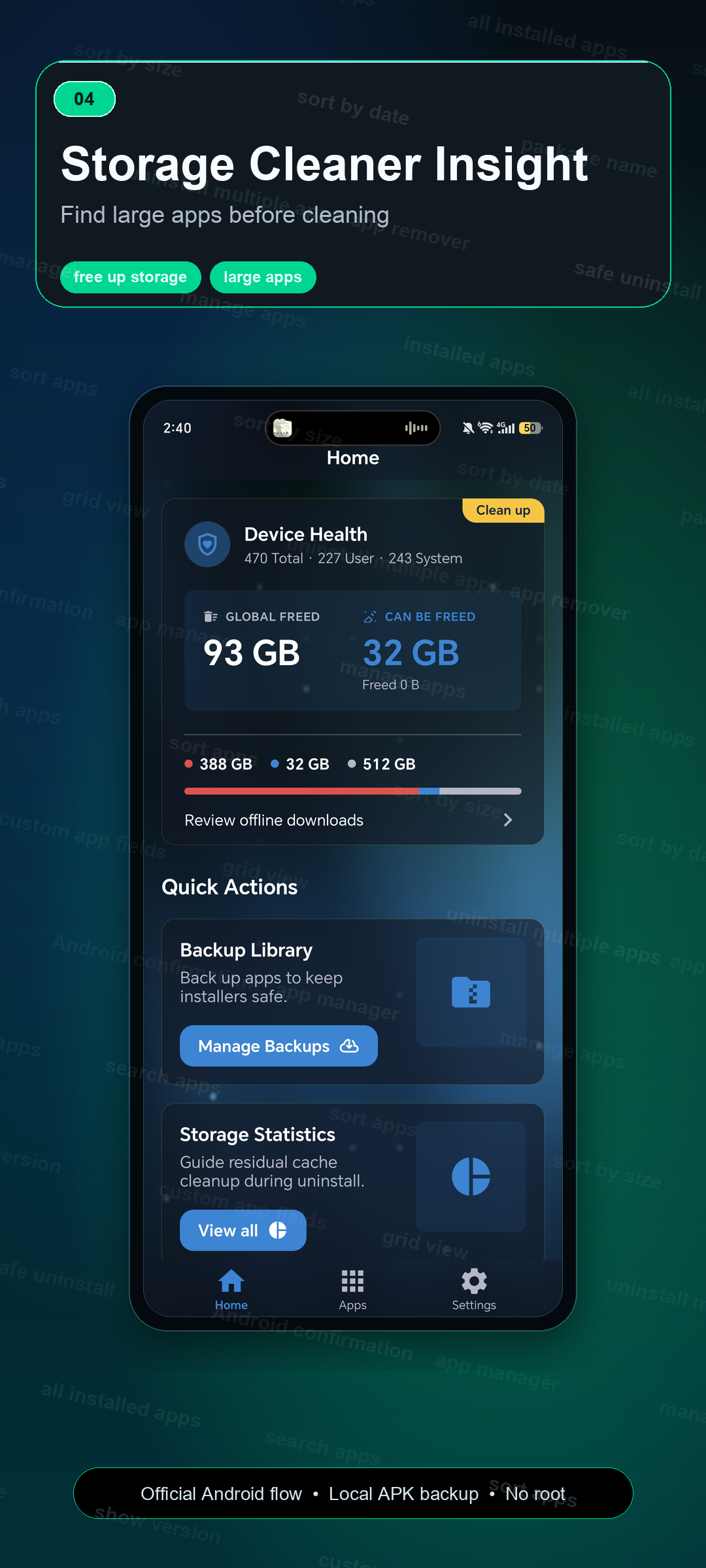 Uninstaller APK backup manager
