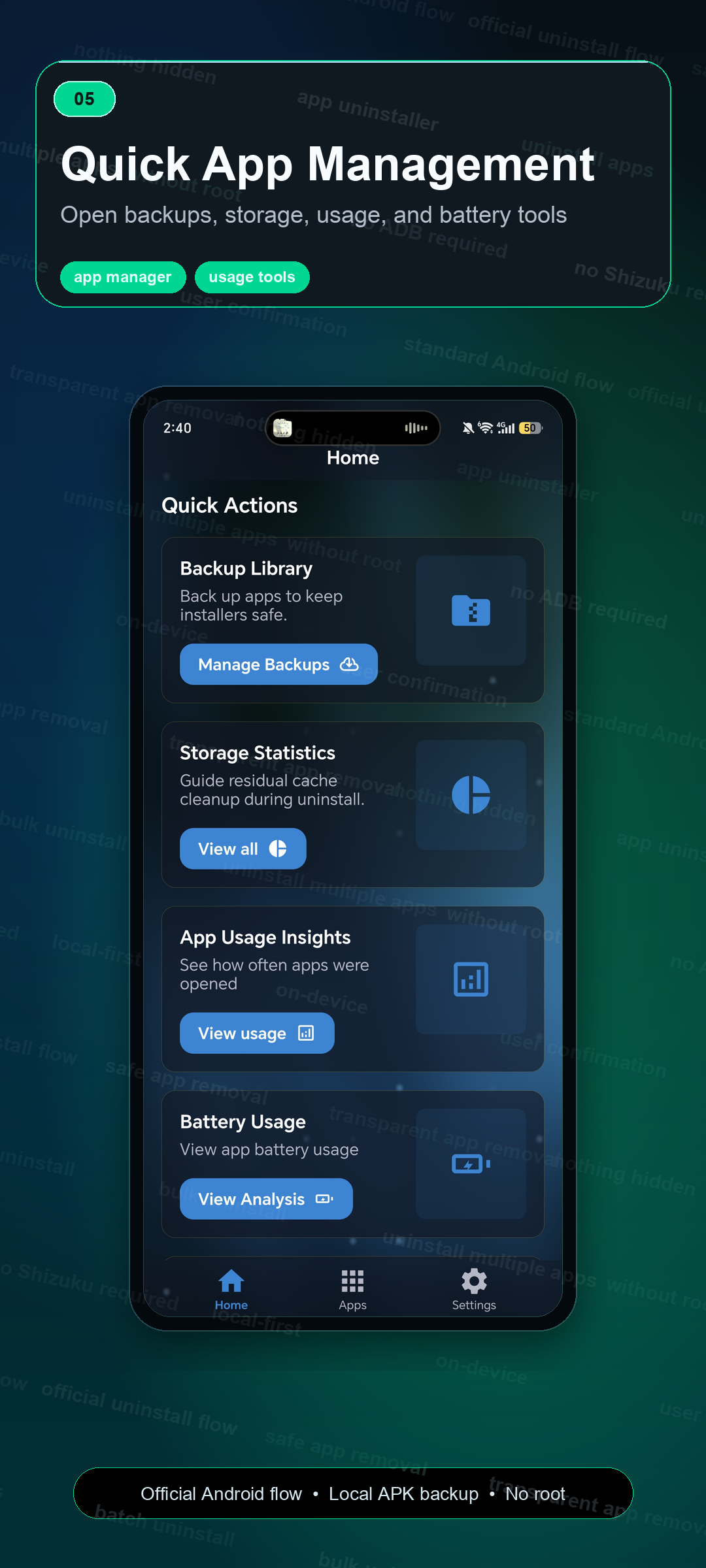 Uninstaller app manager tools